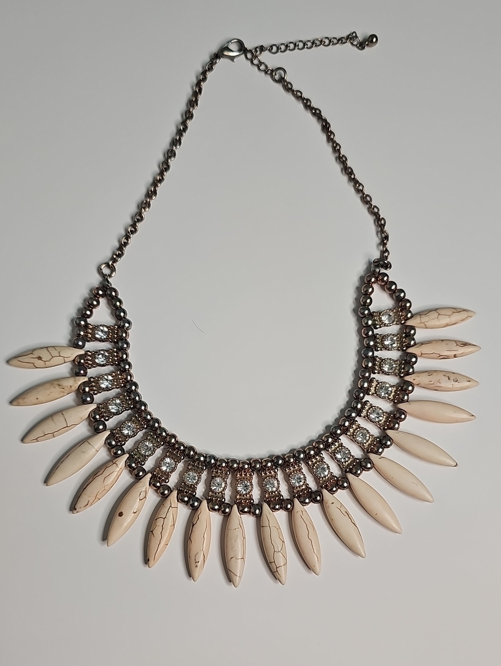 Bohemian-style statement bib necklace